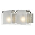 Z-Lite Zephyr 2 Light Vanity, Brushed Nickel & Clear Beveled, Frosted 169-2V-BN